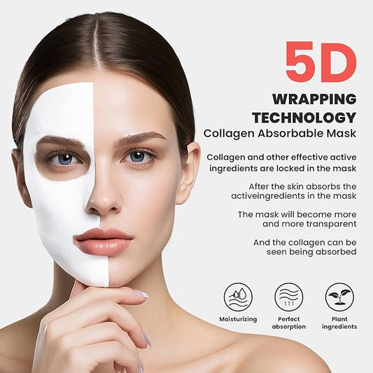 Dianzan Korean Overnight Bio-Collagen Mask, Deep Moisturizing, Firming, Glowing Glass Skin Mask, Brings Glass-Like Glow, Shrinks Pores, Diminishes Fine Lines, Gentle on Sensitive Skin, 35g x 4ea