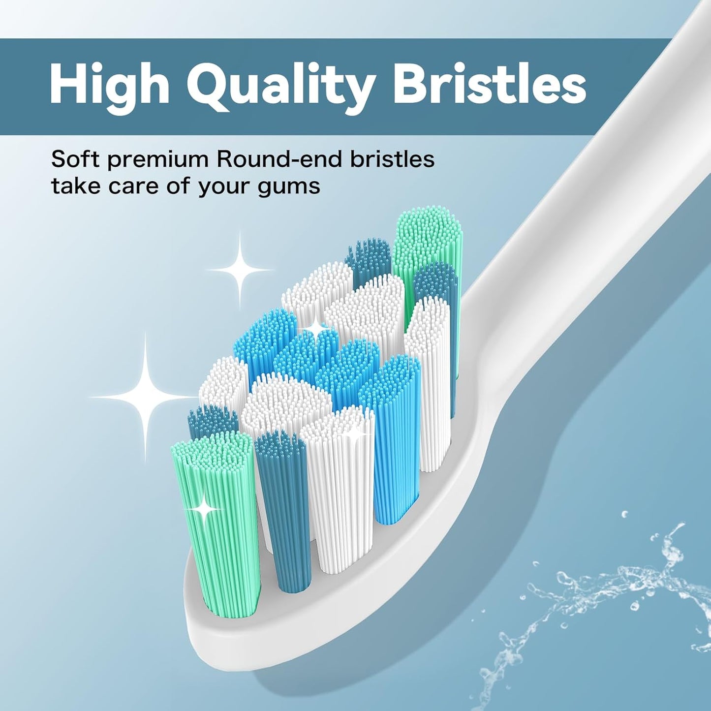 Toothbrush Heads for Philips Sonicare Replacement Brush Heads with Protective Cover Soft Dupont Bristles Electric Toothbrush Replacement Heads for Oral Health, 16 Pack
