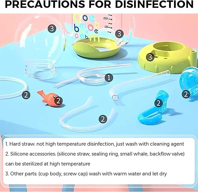 Drinking Cup With Whale Squirt, Cute Whale Cup Water Bottle, Whales Spray Sippy Cups, Leak Proof Weighted Straw Cups for kids (220ml/Pink)