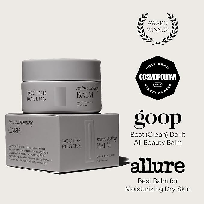 Doctor Rogers Restore Healing Balm. Multi-Purpose Healing Ointment & Moisturizing Eczema Relief Gel. Protects & Soothes Injured, Sensitive & Dry Skin, 1 Ounce (28 g) Jar