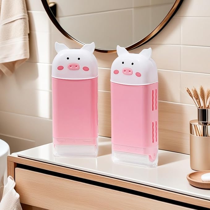 Piggy Shape Soap Dispenser Foam Maker for Bathroom Travel Portable Kids Friendly Household Cleaning Cute Design Soap Case for Bathroom