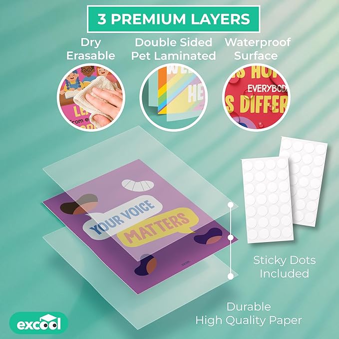 EXCOOL CLUB Diversity Posters For Classroom - Everyone Is Welcome Here Multicultural Decorations, Kindness Quotes Motivational Poster For Elementary Middle School, Inclusion Teacher Must Haves