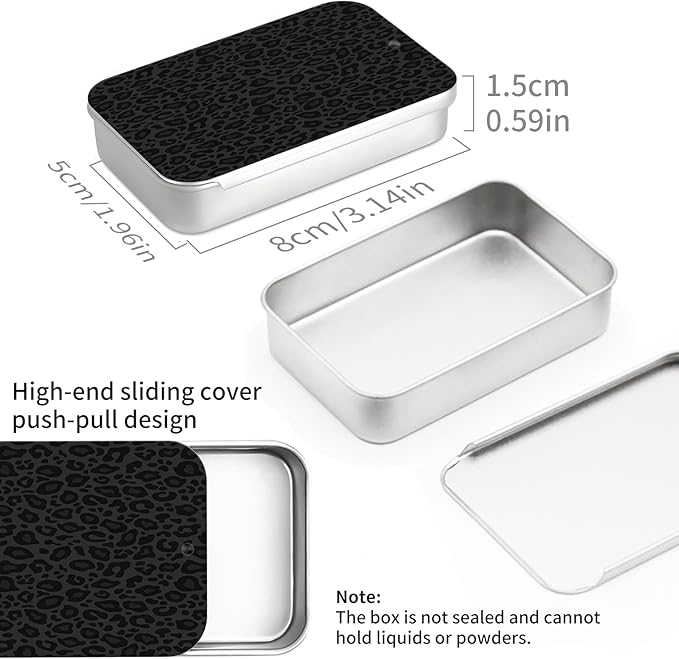 Portable Dental Floss Case, Refillable Cute Travel Floss Dispenser for Men & Women, Pocket Travel Floss Picks Case for Purse, Backpack, Bag Black Leopard Print