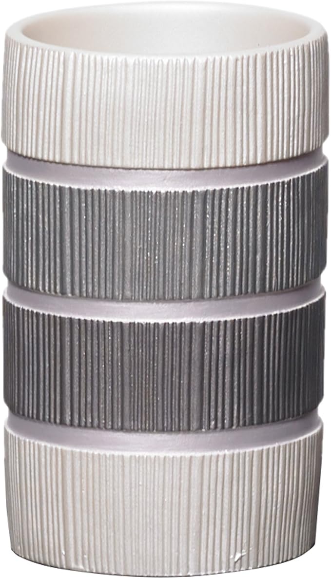 Zahari Home Modern Line Tumbler - Modern Western Design Bathroom Cup - Stylish Toothbrush Holder - Luxury Decor for Essentials with Classic Charm