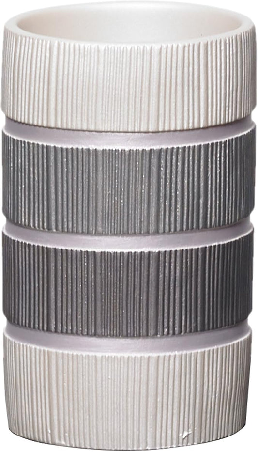 Zahari Home Modern Line Tumbler - Modern Western Design Bathroom Cup - Stylish Toothbrush Holder - Luxury Decor for Essentials with Classic Charm