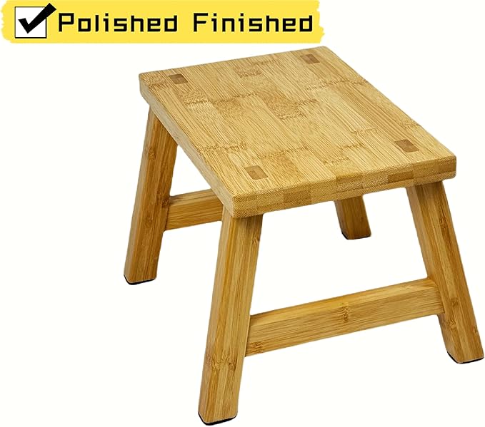 8'' Wooden Step Stools(2 Pack), Preassembled Kids Step Stool with Anti-Slip Bottom, for Toilet Potty Training, Bathroom Sink, Toddler Shower, Kitchen Counter(Natural)