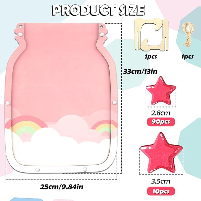 100pcs Reward Jar Classroom, Reward Jar for Kids, Star Jar Behavior Management Classroom Tools, Reward Jar for Good Behavior Home Classroom School Motivate(13 x 9.84") (Pink)