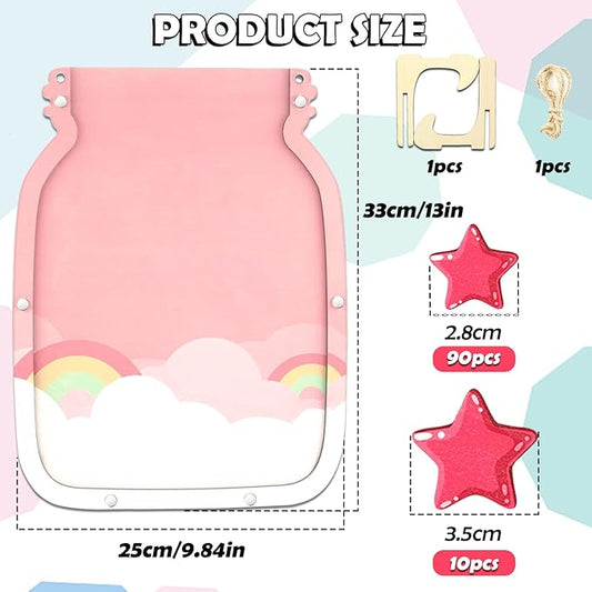 100pcs Reward Jar Classroom, Reward Jar for Kids, Star Jar Behavior Management Classroom Tools, Reward Jar for Good Behavior Home Classroom School Motivate(13 x 9.84") (Pink)