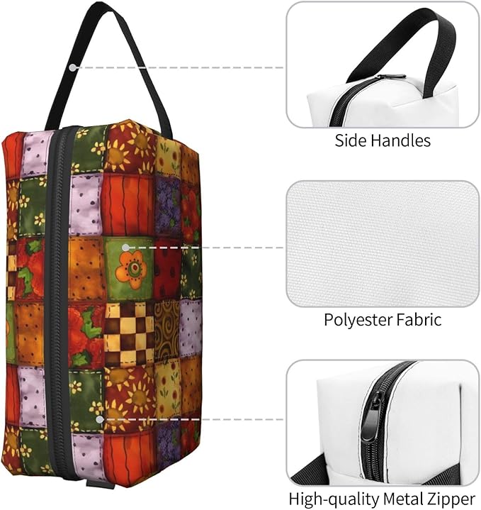 Classic Country Floral Toiletry Bag for Women Men Portable Travel Wash Bag Waterproof Gym Shaving Toiletries Cosmetic Organizer Bag, Shower Bathroom Toiletries Accessories Makeup Bag with Handle