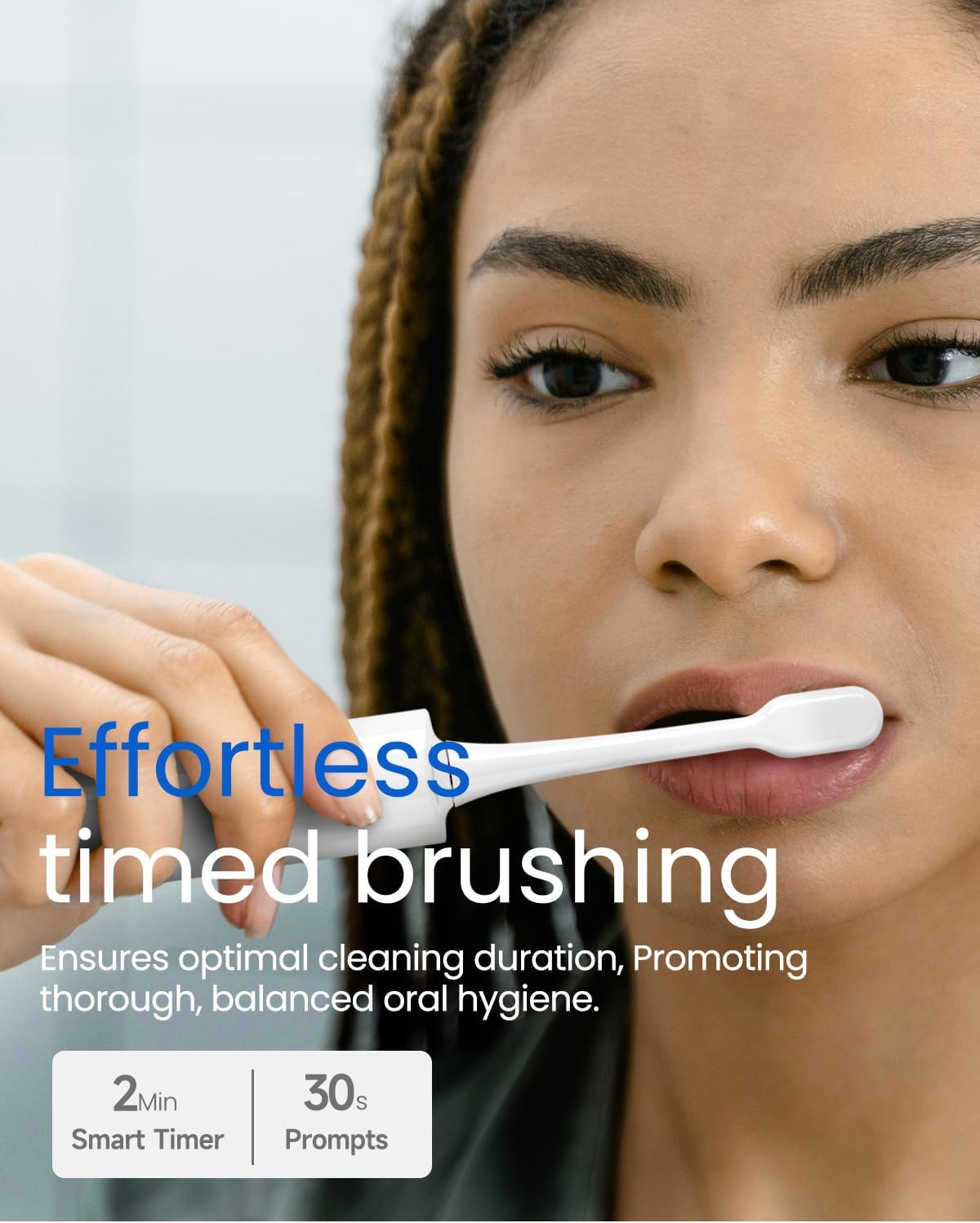 Electric Toothbrush for Adults, Rechargeable Sonic Travel Toothbrush Teens with 4 Brush Heads-180 Days Battery Life, 55000VPM, 5 Modes Smart Timer& Travel Case, White