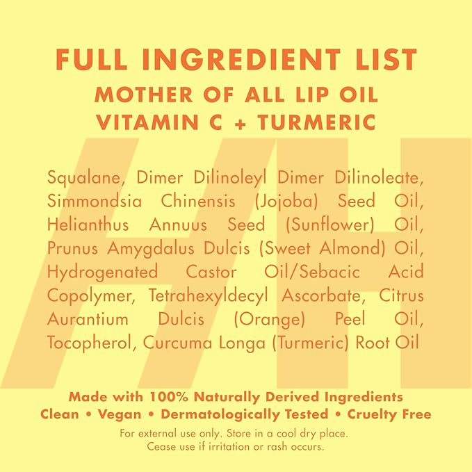 Handmade Heroes Turmeric Vitamin C Lip Gloss - 100% Natural Vegan Lip Treatment for Dry Dull Lips - Brightening for Dark Lips - Lightweight Moisturizing Nourishing