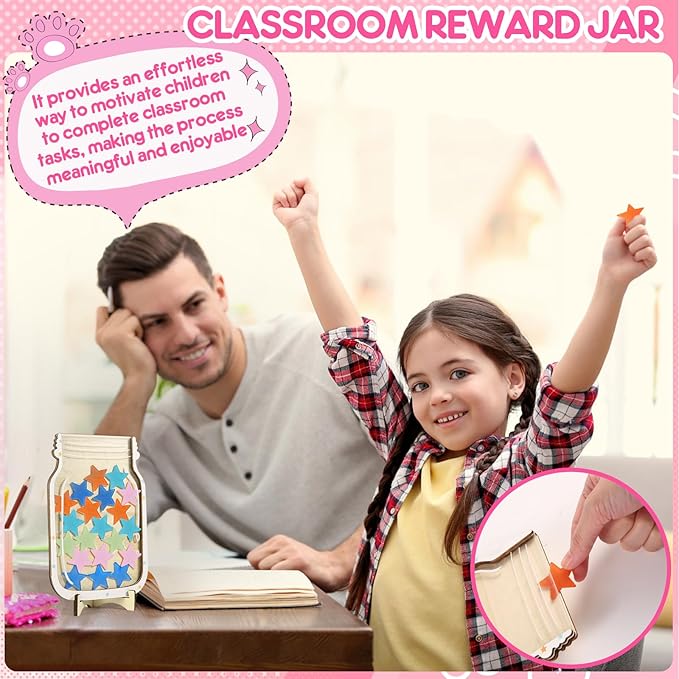 2 Pack Reward Jar for Kids Star and Heart Reward Jar Magnetic Reward Jar for Classroom Toddlers Potty Training Reward Home Kids Incentive Good Home Training for Boys Girls,Star+Heart