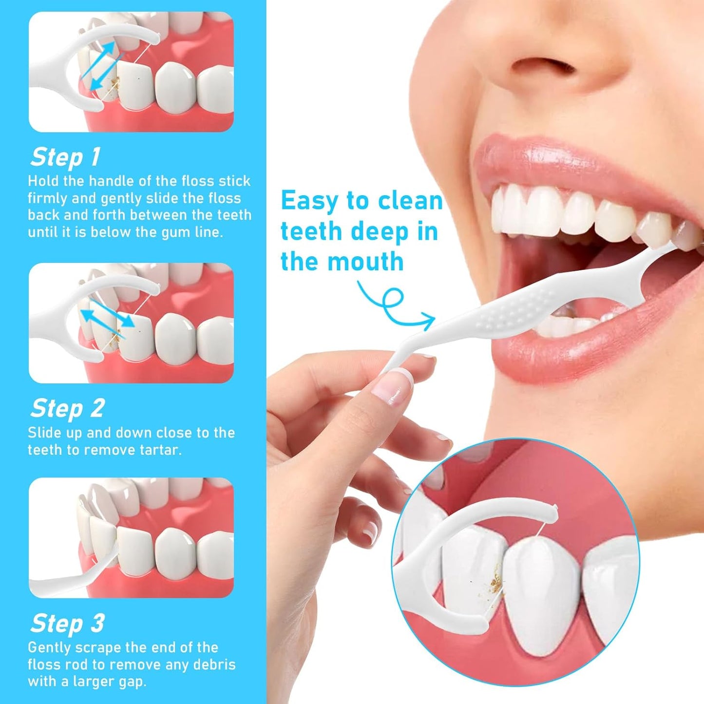 Dental Floss Picks 100 Count, Travel Floss Picks Extra Strong Flosser Professional Tooth Picks Flossers for Adults with Portable Case, Toothpicks Floss Sticks for Teeth Cleaning and Oral Care