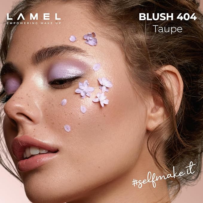 Lamel Blush Cheek Taupe Color Mini - Natural, Lightweight, Smooth, Blendable Powder - Shading & Contouring - 4 Universal Shades Powder Blush - Cruelty Free - № 404 (Taupe) - 3.8g / 0.13