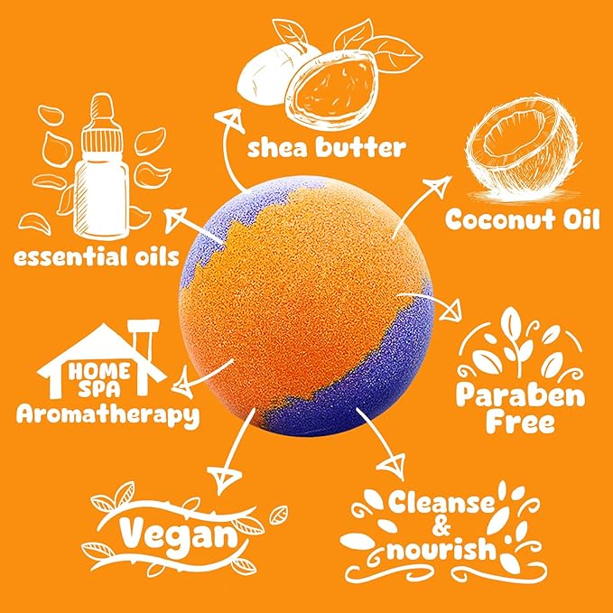 Kids Bath Bombs with Food Toys Inside, 16 Pack Colorful Surprise Bath Fizzies Set, Organic Fizzy Bubble Bath Bombs for Girls & Boys, Ages 3+