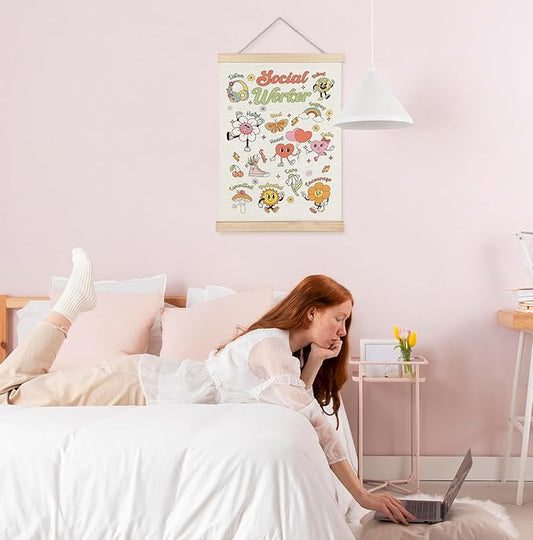 Yomisex Social Worker Wall Art Poster, Social Workers Gifts for Women, Boho Inspirational Societal Worker Wall Art Framed for Home Bedroom Living Room Office Decor, 12x16 Inch