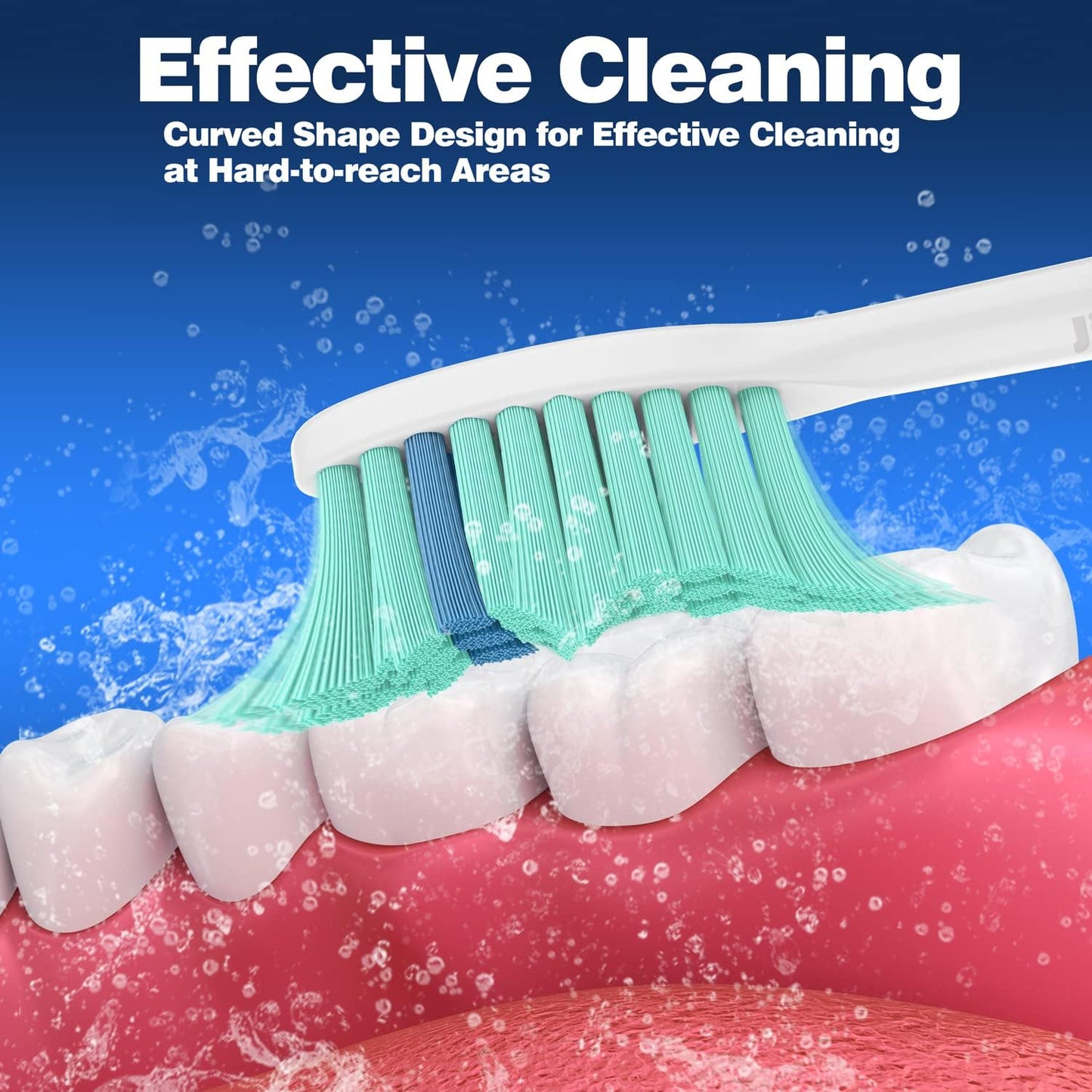 Toothbrush Replacement Heads for Philips Sonicare E-Series, Essence, Elite, Advance, CleanCare Screw-on Electric Toothbrush Heads HX7022/66, 6 Pack