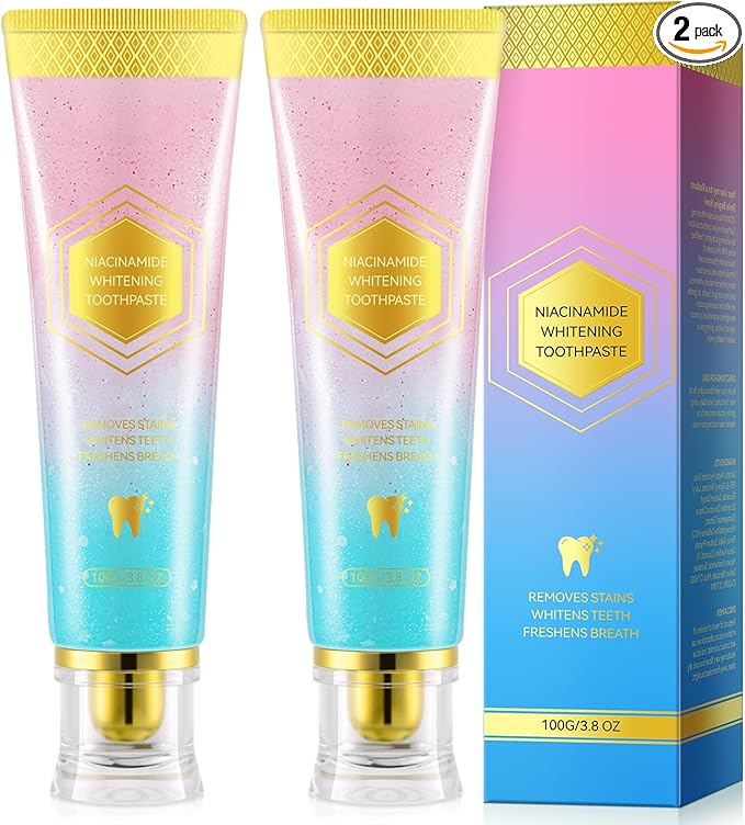 Niacinamide Whitening Toothpaste,100g Niacinamide Toothpaste to Fresh Breath, Sensitive Teeth Safe, Stain Removal & Gum Care for Coffee/Tea/Smokers (200 G)
