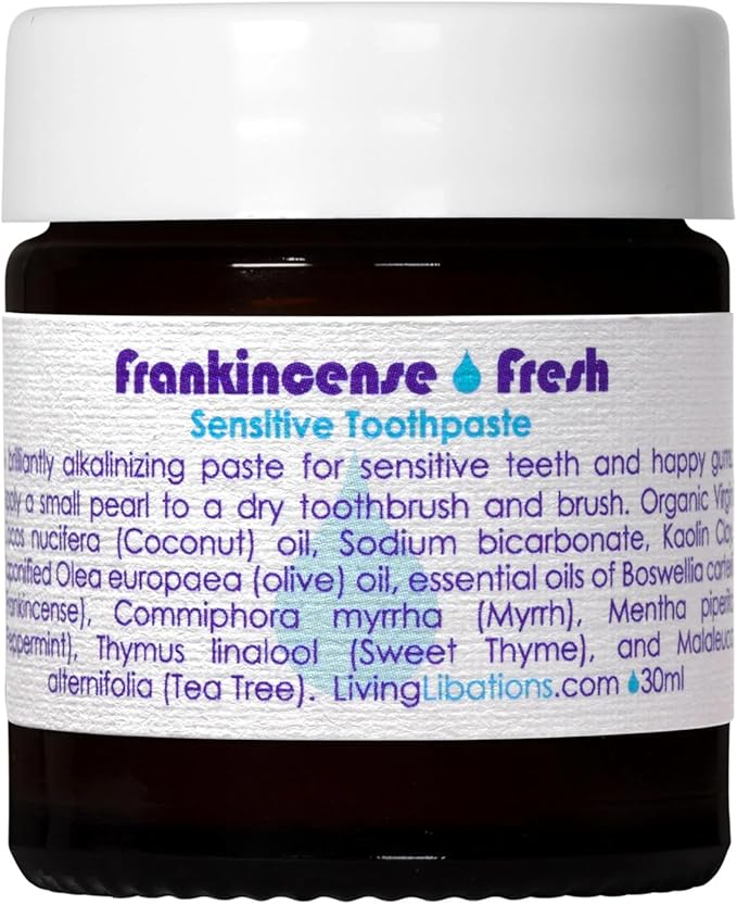 Living Libations - Organic Frankincense Fresh Sensitive Toothpaste | Natural, Wildcrafted Clean Beauty (1 oz | 30 mL)