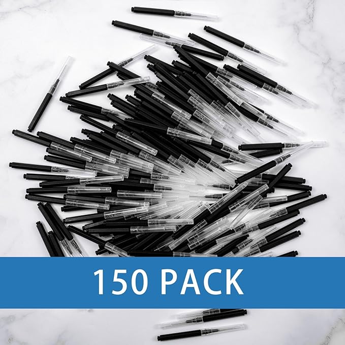 150 Pack Interdental Brushes for Braces, Plastic Dental Brushes Cleaner Between Teeth, Tooth Pick Tool Interdentales with Soft Spiral Brush Head - Efficient Oral Care, Black