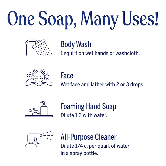 Dr. Bronner’s Pure-Castile Magic Liquid Soap - Made with Regenerative Organic Certified Oils - 18-in-1 Uses for Face, Body, Hand, Hair- Gentle on Sensitive Skin - All Natural Body Wash- Lavender, 32oz