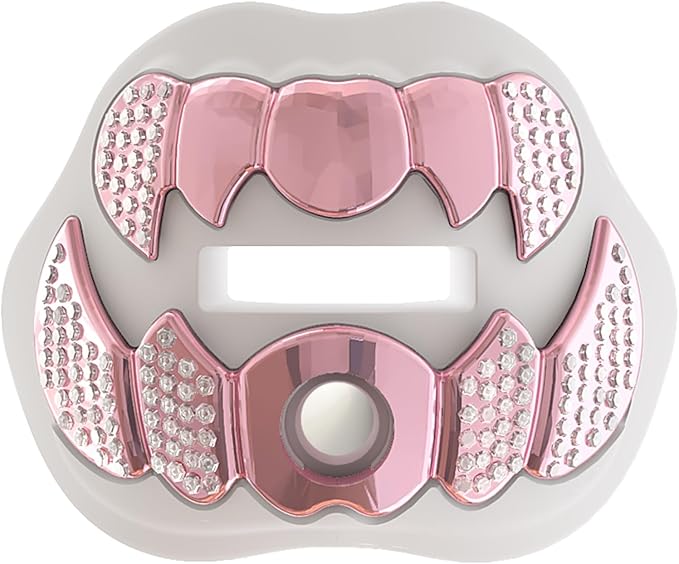 LeCool Football Mouth Guard with Connected Strap- 3D Beast Chrome Adult and Youth Mouth Guard-Mouth Piece for Sports for Maximum Air Flow and Teeth Protection