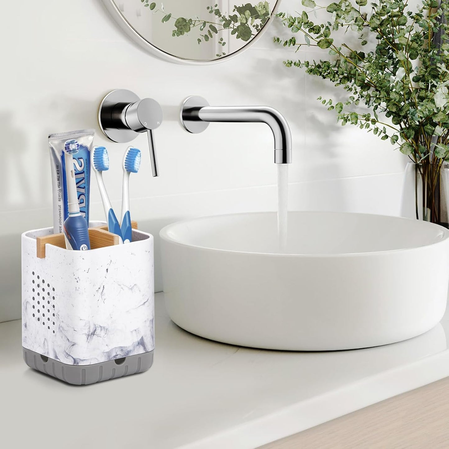 Boperzi Toothbrush Holders, Kids Toothbrush Holder with Drainage, Detachable Anti-Slip Electric Toothbrush Holder, Toothpaste Organizer Storage Caddy for Bathroom Countertop, Shower, Kitchen, Vanity