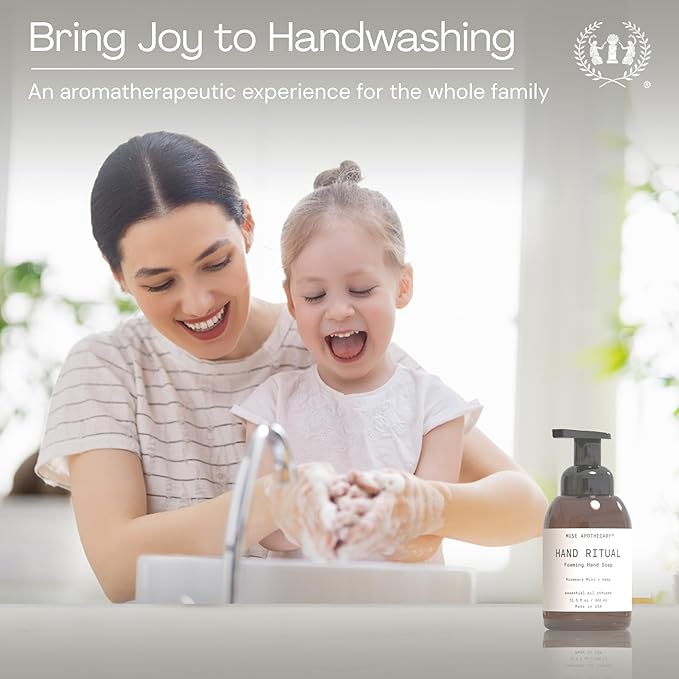 Muse Apothecary Hand Ritual - Aromatic and Nourishing Foaming Hand Soap, Infused with Natural Aromatherapy Essential Oils - USDA Certified Biobased - 11.5 oz, Rosemary Mint + Hemp, Pack of 3
