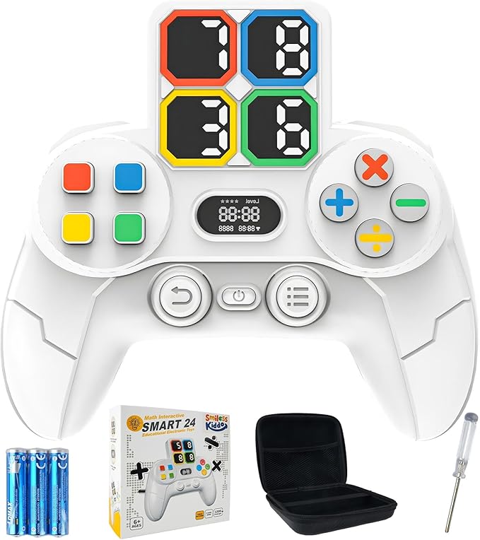 SMILESSKIDDO Math Games Calculate Number of 24, Electronic Math Multiplication Game for Learning Addition, Subtraction, Division, and Multiple, Educational Handheld Games Gift for Kids Adults