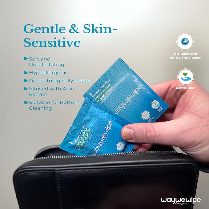 On-The-Go Flushable Wet Wipes, 60 Count XL Individually Wrapped Adult Wipes, Hypoallergenic 100% Plant Based Septic Safe, Travel Size Cleansing Cloth for Men & Women, Fragrance Free (60 Ct)