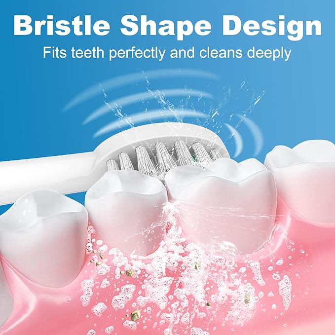 Replacement Brush Heads for WaterPik Sonic-Fusion 2.0 Flossing Toothbrush (SF-03/SF-04) and Sonic-Fusion Flossing Toothbrush (SF-01/SF-02),6 Count White with Covers