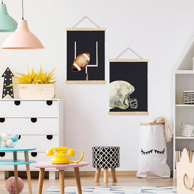 FDHSPAAM American Football Wall Art Decor for Boys Bedroom, Gifts for Football Players Lovers Wall Art Posters for Sports Room Man Cave Home, 12x16 Inch Set of 2