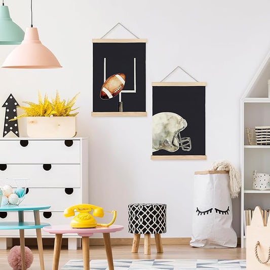 FDHSPAAM American Football Wall Art Decor for Boys Bedroom, Gifts for Football Players Lovers Wall Art Posters for Sports Room Man Cave Home, 12x16 Inch Set of 2