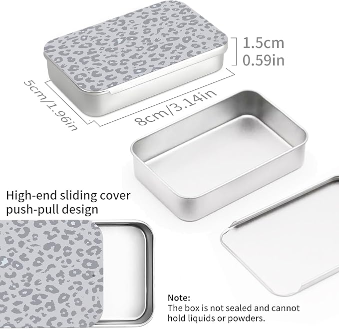 Portable Dental Floss Case, Refillable Cute Travel Floss Dispenser for Men & Women, Pocket Travel Floss Picks Case for Purse, Backpack, Bag Grey Leopard