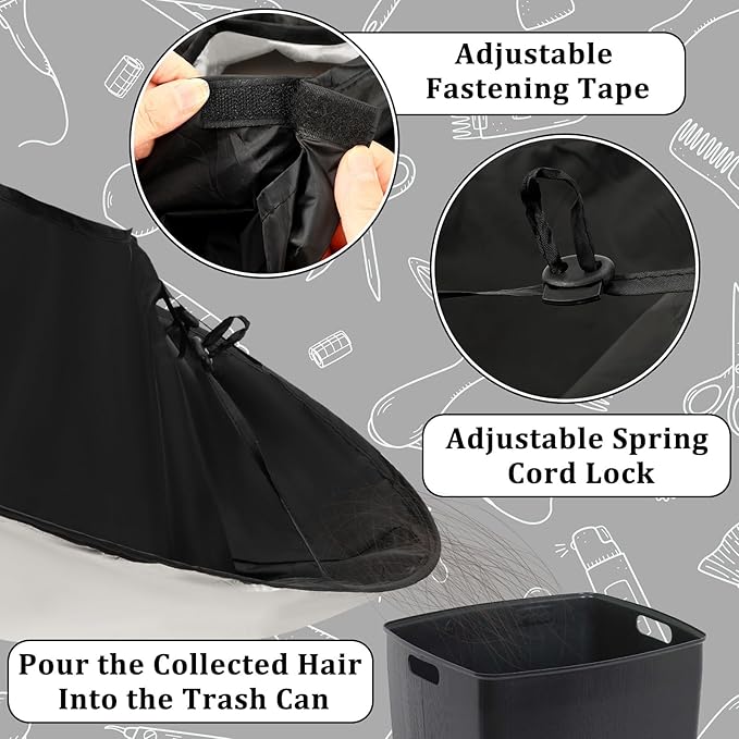FEBSNOW Hair Cutting Cloak Cape, Professional Adjustable Haircut Cape Foldable Umbrella for Adults Kids Home Salon Barber Hairdressing Supplies