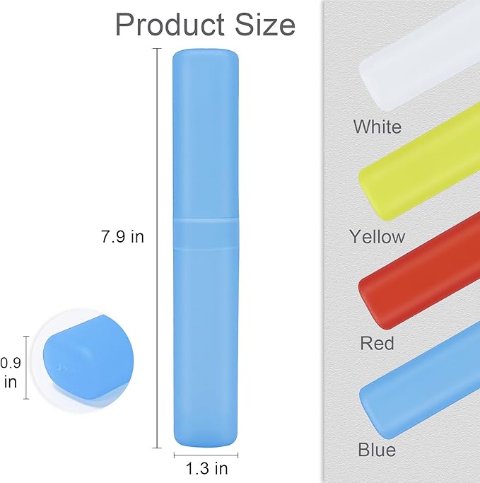 Mulbozy 4 Pack Portable Travel Toothbrush Case, Transparent Breathable Plastic Toothbrush Holder for Home, Travel, Business, Camping, School