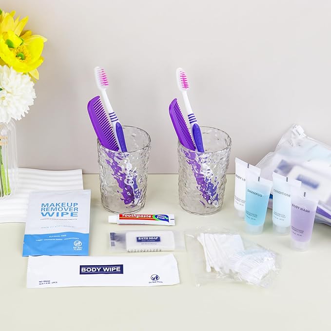 Pack of 10 Basic Toiletry Kits, Individually Packed, Personal Hygiene Kit Bulk Homeless Care Package Supplies, Travel Size Convenience Kits Suitable For Hotel, Home, Camping, Travel