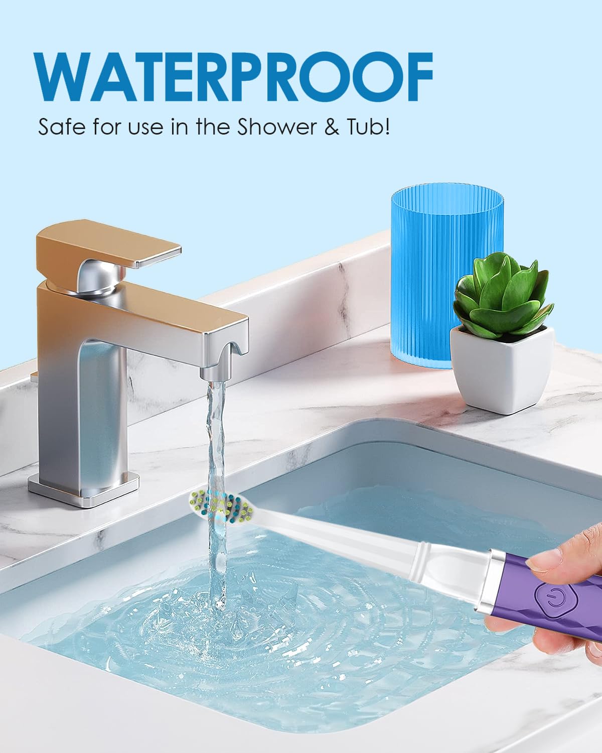 Voom Sonic Pro 3 Rechargeable Electric Toothbrush With Soft Dupont Nylon Bristles Dentist Recommended Portable Oral Care 2-Minute Timer 3 Adjustable Speeds Light Weight Design - Purple