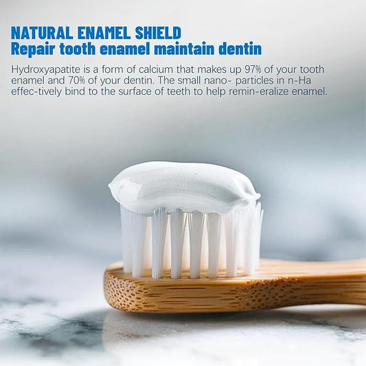 Nano Hydroxyapatite Toothpaste 7.5% (Fluoride-Free), Remineralizing & Enamel Protection, Dentist Recommended for Sensitive Teeth & Kids, Refreshing Mint Whitening Toothpaste (2Pack, Mint)