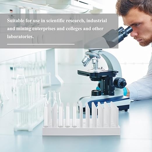 Test Tube Rack Set with Metal Brackets and Polypropylene Holders 3-Piece Lab Tube Stand for Centrifuge Tubes and Glass Test Tubes Compact 6.88X3.74X7.08 Inch Drying and Storage Organizer