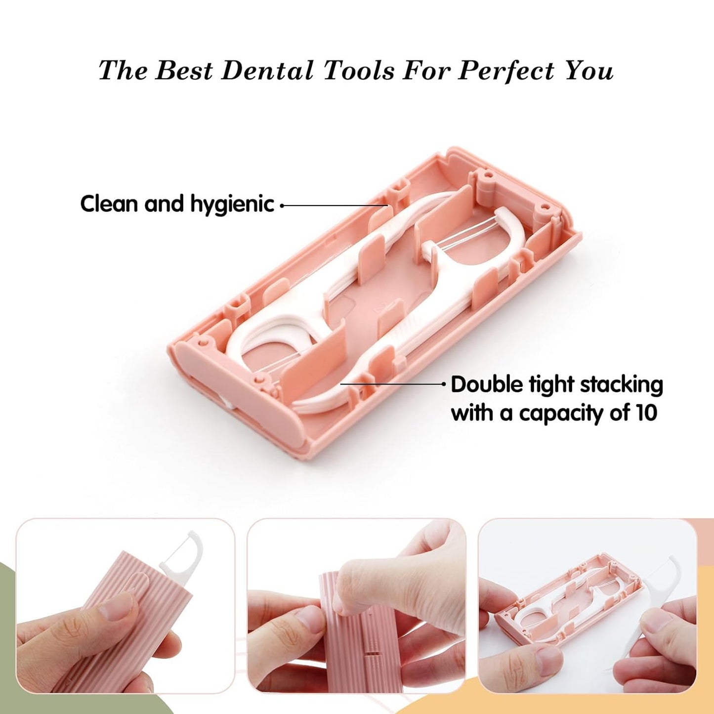 308 Count Dental Floss Picks wiht Floss Dispenser-Professional Dental Oral Care Storage Floss Tools-Travel Organizers Floss Case-Easy Teeth Cleaning for Tight Interdental Spaces(Pink)