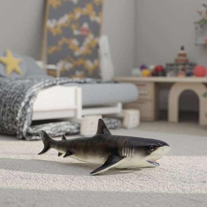 Gemini&Genius Sea Animal Tiger Whale Action Figure Soft Rubber Swimming Pool Bathtub Toys, Realistic Ocean Animals Orcas Educational and Role Play Toys for Kids and Collectors