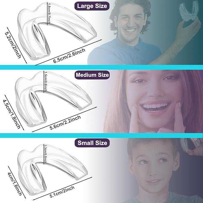 Kids Night Guard for Teeth Grinding, 8 Pack Moldable Night Guard for Clenching Teeth | Comfortable Guard | Including Hygiene Case and Gel Ice Pack