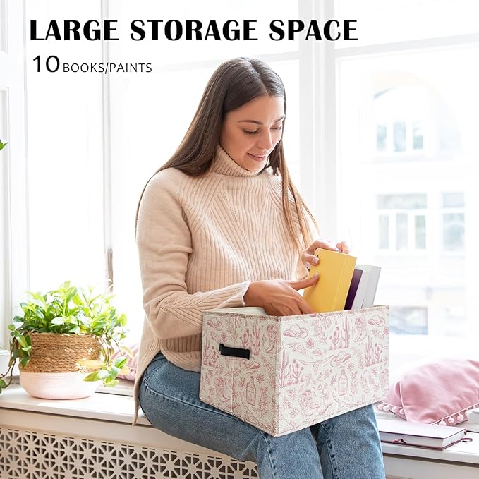 Western Cowgirls Storage Basket Organizer Bins With Handles,Western Nursery Organizing Decorative Storage Basket for Home,Collapsible Closet Shelf Cloth Organizer Basket for Bedroom Bathroom