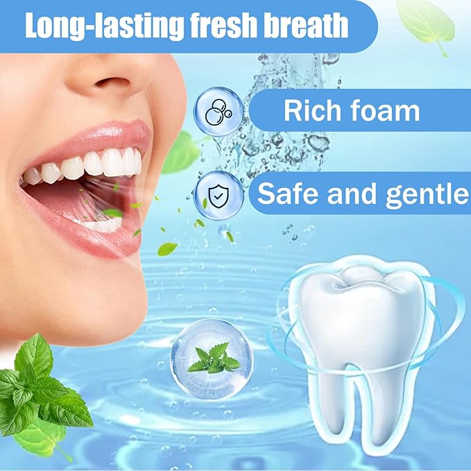 Remineralizing Toothpaste，Hydroxi Fluoride Free Nano Hydroxyapatite Toothpaste for Remineralizing Enamel & Sensitive Relief, Whitening, SLS-Free, Natural Peppermint, 4.23oz (1PCS)