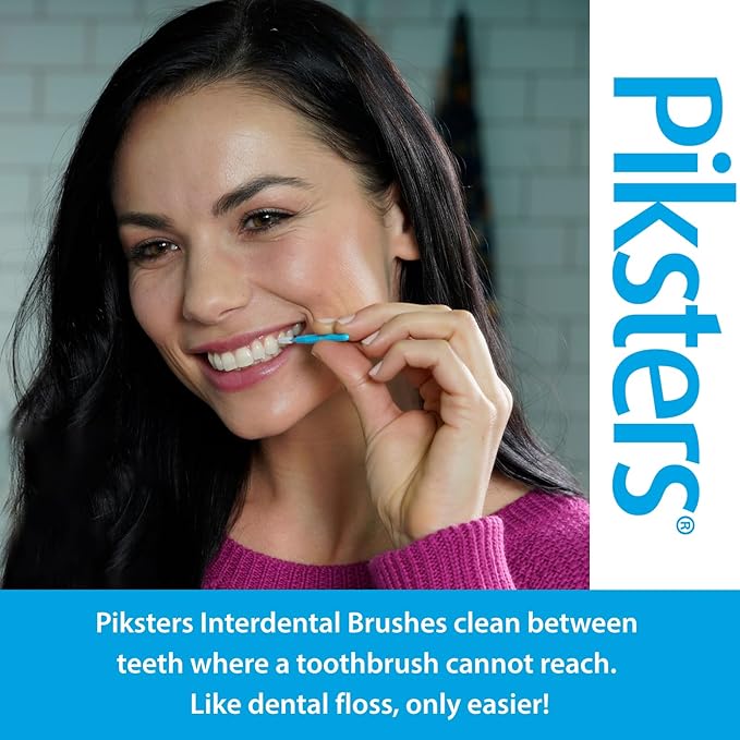 Piksters Interdental Brushes, 35 pk, Size 6, Interdental Tooth Brush for Larger Gaps, Gum Soft Bristles for Plaque Removal, Safe for Braces