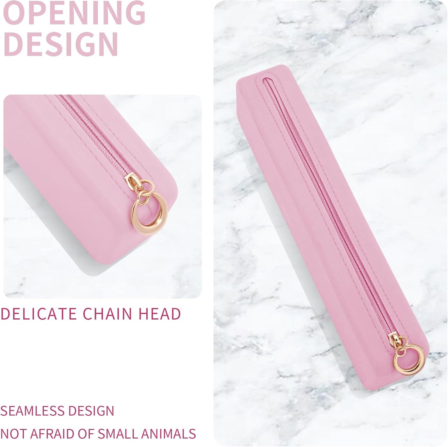 Nuomeisi Silicone Make up Brush Bag, Cosmetic Brush Holder, Large Capacity Makeup Container Built-in Zipper, Soft Portable Cosmetic Face Brushes Box Organize for Travel, Home, Office (Pink)