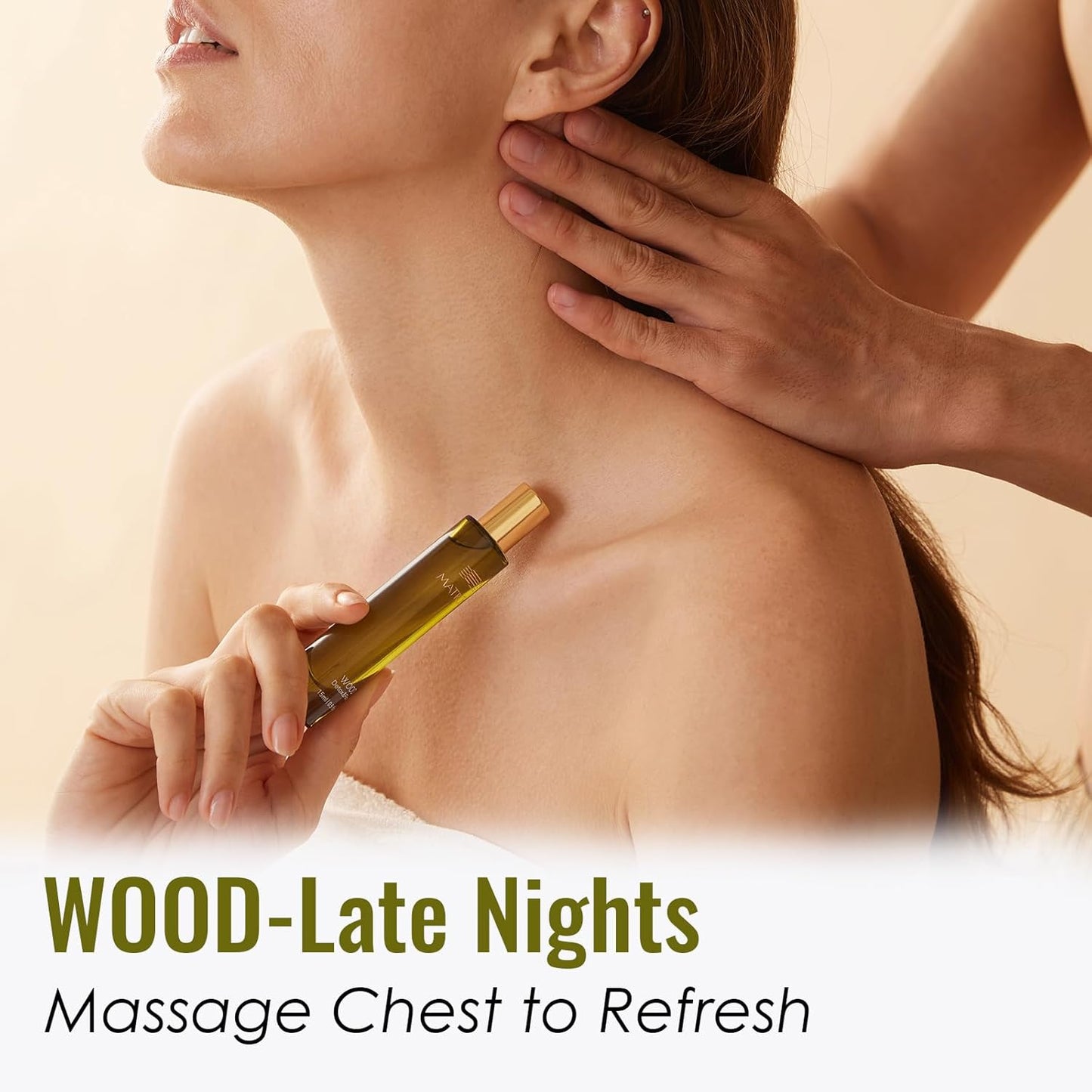 MATRUM Detox & Stress Relief Blend Essential Oil Roller, 100% Pure Woody Floral Aromatherapy Oil for Stress & Tension Relief, Detox and Revitalize, Wood Roller, 0.5 Fl Oz