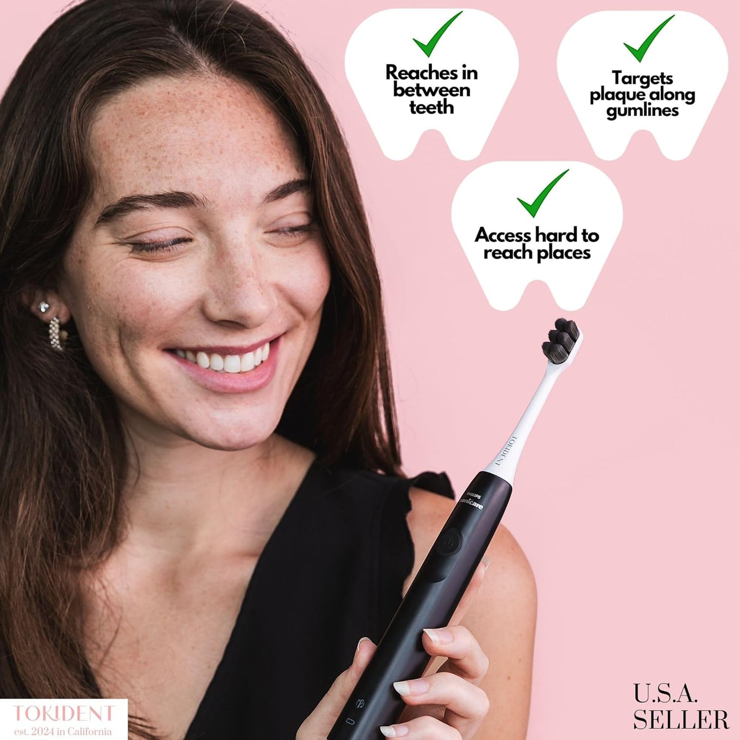 Replacement Brush Heads for Philips Sonicare Electric Brush - Ultra Soft Toothbrush Heads for Sensitive Teeth & Gums - Replacement Head with 10,000 Wave Cut Nano Bristles - 4 Pack - Panda