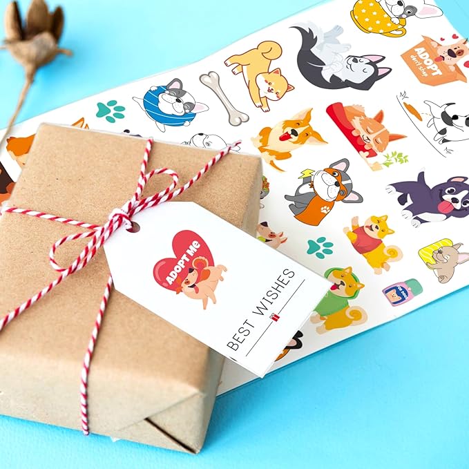 Cute Dog Stickers Puppy Pet Decal Sticker 780 Counts Party Gifts Goodie Bags Decor School Reward Animal Birthday Party Favors Vinyl Waterproof Dog Water Bottle Laptop Stickers Invitation Decor